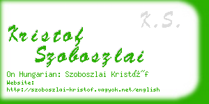 kristof szoboszlai business card